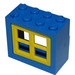 LEGO Blauw Venster 2 x 4 x 3 met Geel Panes