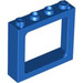 LEGO Blauw Venster Kader 1 x 4 x 3 (Holle Studs in het midden, buitenste Studs massief) (6556)
