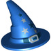 LEGO Blauw Wizard Hoed met Zilver Buckle en Stars met glad oppervlak (6131 / 91712)