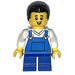 LEGO Boy, Modrá Kombinézy, Černá Vlasy Minifigurka