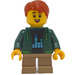 LEGO Boy in Dark Green Hoodie minifiguur