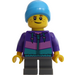 LEGO Boy in Dark Purple Jacket minifiguur