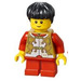LEGO Boy dans Dark Tan Patterned Shirt Figurine