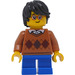 LEGO Boy mit Argyle Pullover und Brille Minifigur