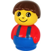LEGO Boy met Blauw Basis en Rood Top met Blauw Suspenders Primo-figuur