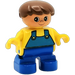 LEGO Boy with blue legs and yellow top with blue overall Duplo Figure
