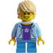LEGO Boy met Bright Light Blauw Hoodie minifiguur