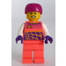 LEGO Boy med Koral Torso, Ben og Magenta Sport Hjelm Minifigur