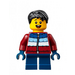 LEGO Boy mit Dunkelrot und Blau Jacke Minifigur