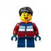 LEGO Boy avec Dark rouge et Bleu Jacket Figurine