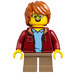 LEGO Boy mit Dark rot Jacket Minifigur