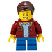 LEGO Boy mit Dark rot Jacket Minifigur