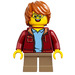 LEGO Boy mit Dunkelrot Jacke Minifigur