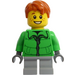 LEGO Boy med Grøn Jakke Minifigur