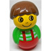 LEGO Boy mit rot Base und Green oben mit Weiß Streifen/rot suspenders Primo Abbildung