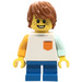 LEGO Boy met Wit Shirt en Pocket Minifiguur