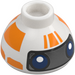 LEGO Klods 1.5 x 1.5 x 0.7 Rund Dome Hat med RJ-83 orange Droid Hoved (37840 / 106151)