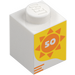 LEGO Brick 1 x 1 with &quot;50&quot; and Sun (3005 / 103419)