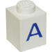 LEGO Brique 1 x 1 avec Bleu &quot;A&quot; (3005)