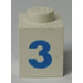 LEGO Brick 1 x 1 with Bold Blue &quot;3&quot; (3005)