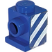 LEGO Brick 1 x 1 with Headlight with Blue and White Stripes (left side) Sticker and No Slot (4070)