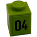 LEGO Brick 1 x 1 with Number '04' Sticker (3005)