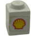 LEGO Brick 1 x 1 with 'SHELL' logo on both side Sticker (3005)