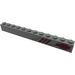 LEGO Backstein 1 x 12 mit rot und Schwarz Muster (Recht) Aufkleber (6112)