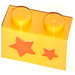 LEGO Backstein 1 x 2 mit 2 Stars Aufkleber mit Unterrohr (3004)
