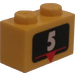 LEGO Brick 1 x 2 with 5 Points Marker with Bottom Tube (3004 / 83898)