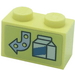 LEGO Brique 1 x 2 avec La Flèche et Drink Carton Autocollant avec tube inférieur (3004)
