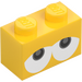 LEGO Brick 1 x 2 with Baby Yoshi Eyes Looking Up with Bottom Tube (3004 / 94649)