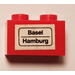 LEGO Backstein 1 x 2 mit &#039;Basel - Hamburg&#039; Aufkleber mit Unterrohr (3004)
