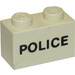LEGO Brick 1 x 2 with Black &quot;POLICE&quot; Sans-Serif with Bottom Tube (3004)