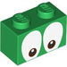 LEGO Brique 1 x 2 avec brown eyes looking Vers le bas avec tube inférieur (3004)