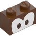 LEGO Brick 1 x 2 with brown eyes with Bottom Tube (3004 / 103790)