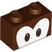 LEGO Steen 1 x 2 met brown Ogen met buis aan de onderzijde (3004 / 103790)