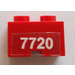LEGO Backstein 1 x 2 mit Cable Ausgeschnitten mit &#039;7720&#039; Aufkleber (3134)