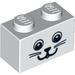 LEGO Backstein 1 x 2 mit Katze Gesicht mit Unterrohr (3004 / 89082)