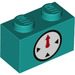LEGO Backstein 1 x 2 mit Clock mit Unterrohr (3004 / 94288)