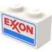 LEGO Brick 1 x 2 with Exxon Logo Stickers from Set 6375-2 with Bottom Tube (3004 / 93792)