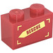 LEGO Brick 1 x 2 with "RESCUE" Sticker with Bottom Tube (3004)