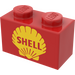 LEGO Brick 1 x 2 with Shell logo (older version) with Bottom Tube (3004)
