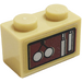 LEGO Brick 1 x 2 with Small Clock Pendulum Sticker with Bottom Tube (3004)