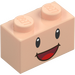 LEGO Brick 1 x 2 with Studs on One Side with Toadette Face with Bottom Tube (11211 / 72282)