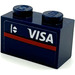 LEGO Brick 1 x 2 with Studs on One Side with VISA (right) Sticker (11211)