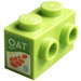LEGO Steen 1 x 2 met Studs Aan een Kant met Wit &#039;OAT&#039; en Oranje Oats Sticker (11211)