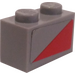 LEGO Brick 1 x 2 with Turtle Sub Left Triangle Sticker with Bottom Tube (3004)