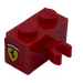 LEGO Kostka 1 x 2 s Vertikální Klip s Ferrari logo Samolepka s otevřeným &#039;O&#039; klipem (30237)