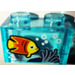 LEGO Brick 1 x 2 with Yellow &amp; Red Fish &amp; Sand Blue Seagrass Sticker without Bottom Tube (3065)